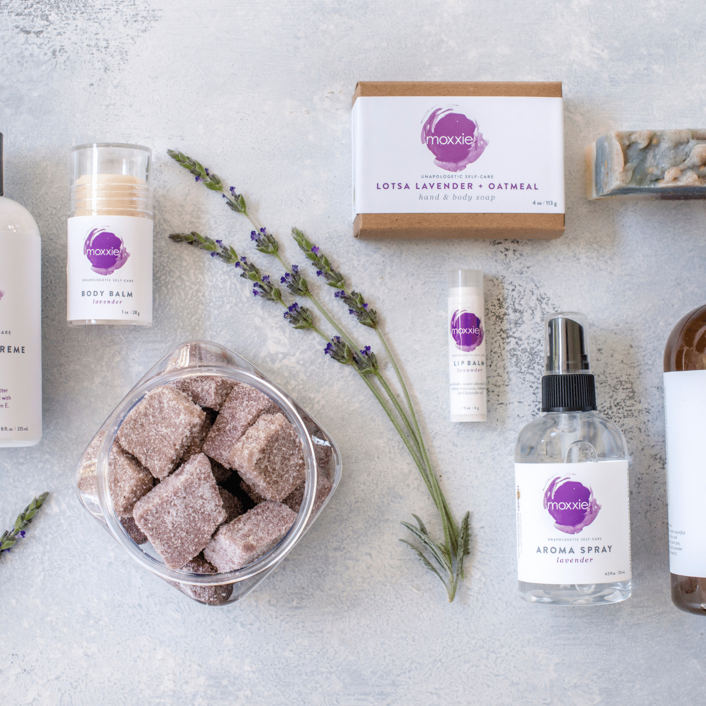 moxxie collection of handcrafted bath and body products